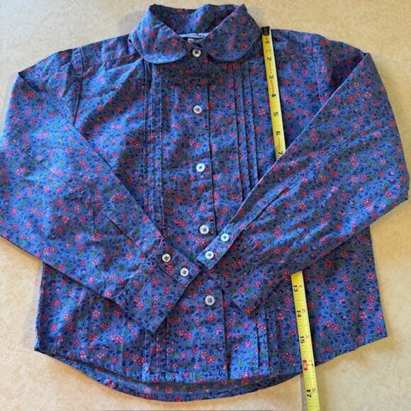 Hartstrings Blue Pink Floral Button Shirt sz 6X - Picture 7 of 9